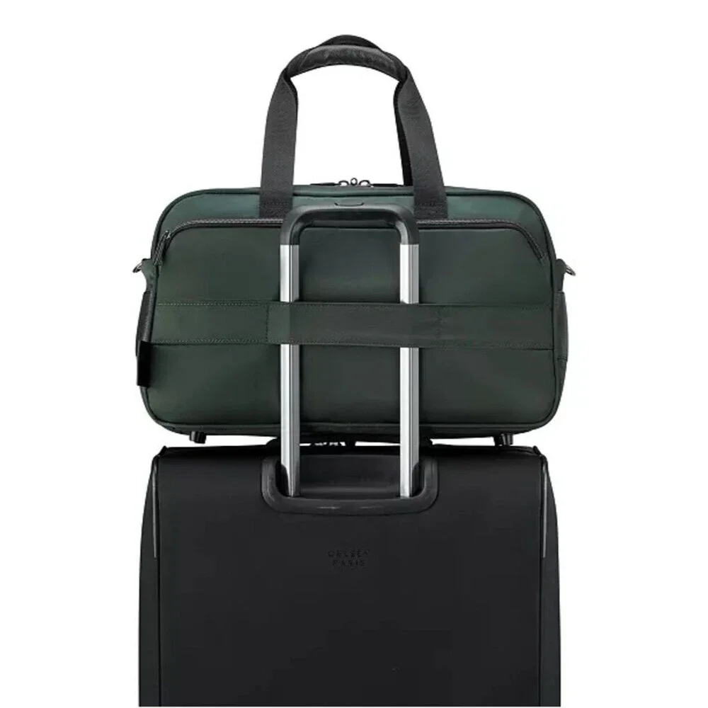 Delsey Paris Men's Dark Green Laptop Weekender Bag duffel bag, luggage new